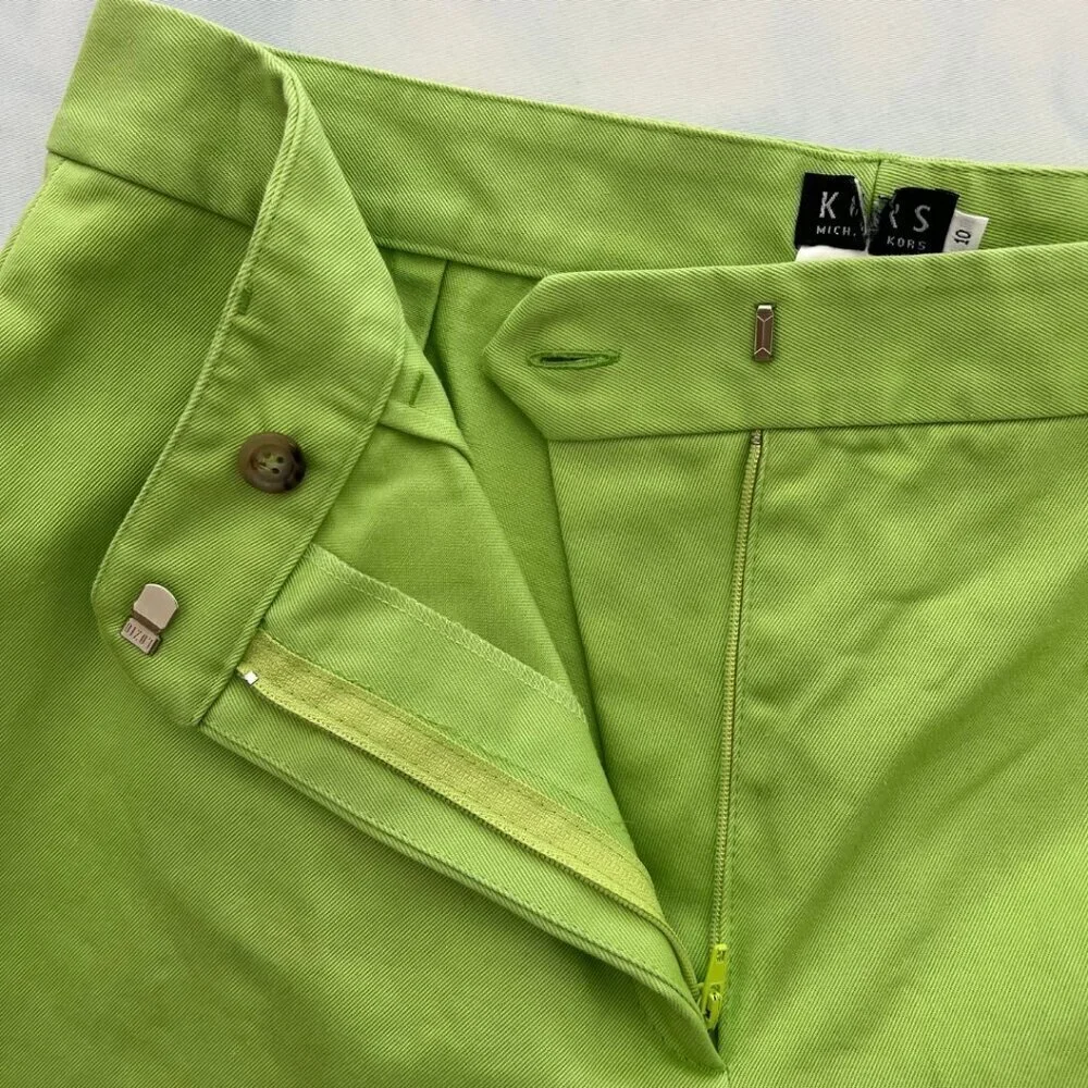 Michael Kors Retro Y2K Green Cotton Trouser Pants